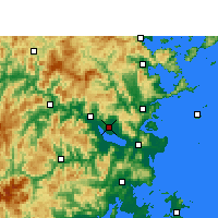 Nearby Forecast Locations - Fuzhou - Mapa