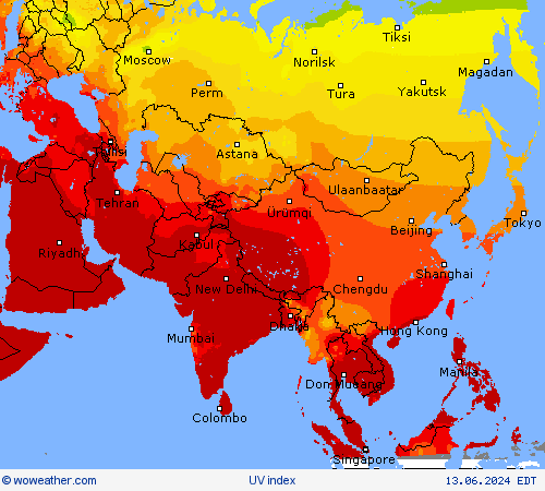 UV index Forecast maps