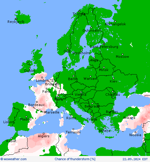 Chance of thunderstorm Forecast maps