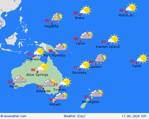 overview  Oceania Forecast maps