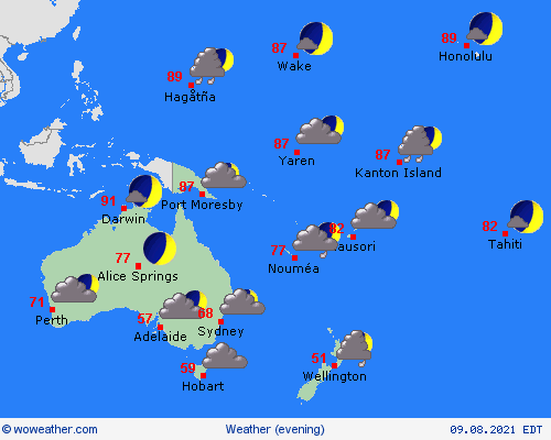 overview  Oceania Forecast maps