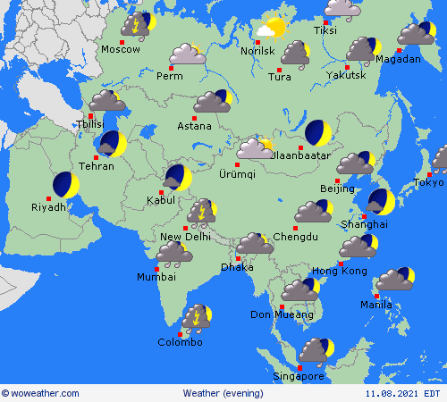 overview  Asia Forecast maps