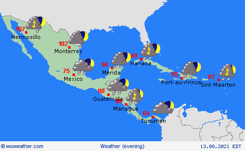 overview  Central America Forecast maps