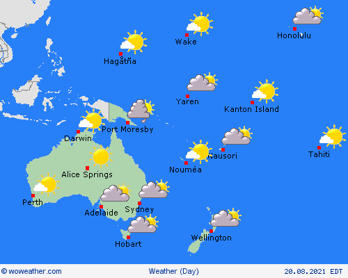 overview  Oceania Forecast maps