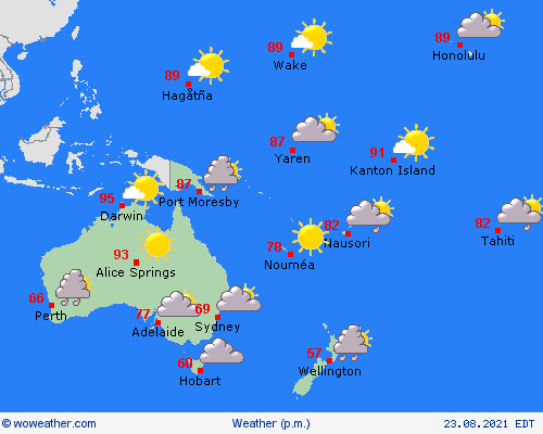 overview  Oceania Forecast maps