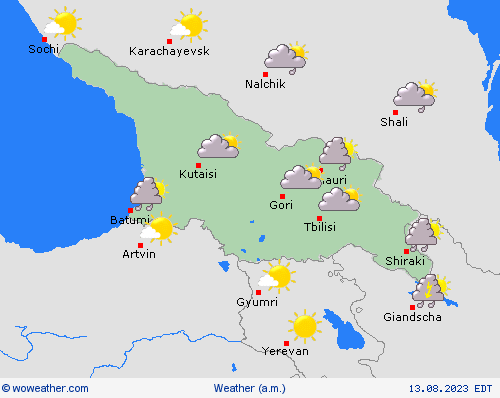 overview Georgia Asia Forecast maps