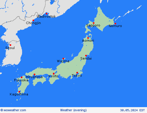 overview Japan Asia Forecast maps