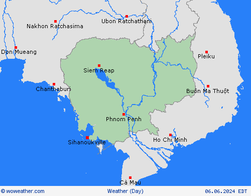 visión general Cambodia Asia Mapas de pronósticos