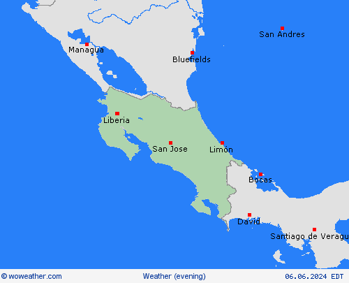 overview Costa Rica Central America Forecast maps