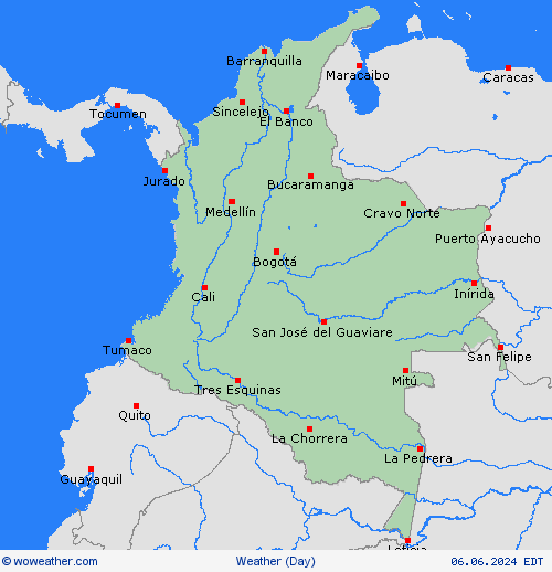 visión general Colombia South America Mapas de pronósticos