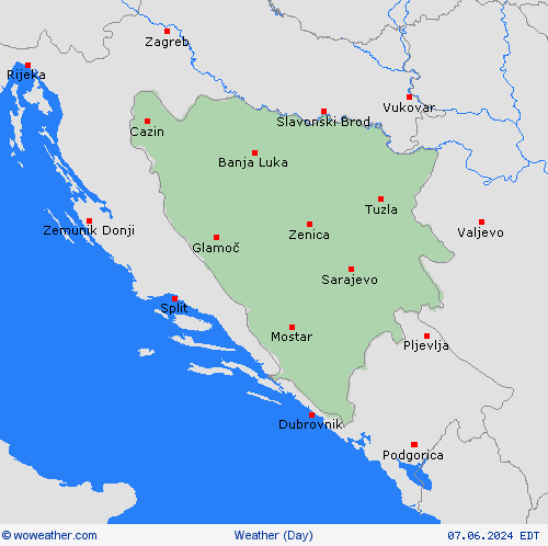 visión general Bosnia and Herzegovina Europe Mapas de pronósticos