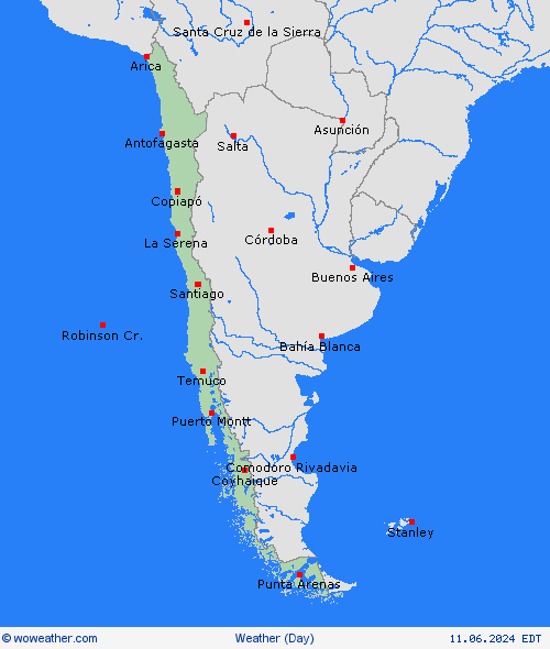 overview Chile South America Forecast maps