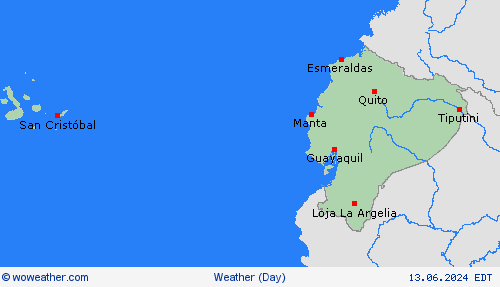 visión general Ecuador South America Mapas de pronósticos