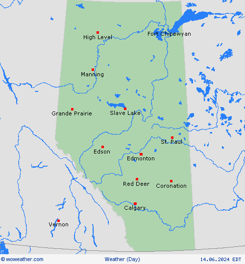 overview Alberta North America Forecast maps