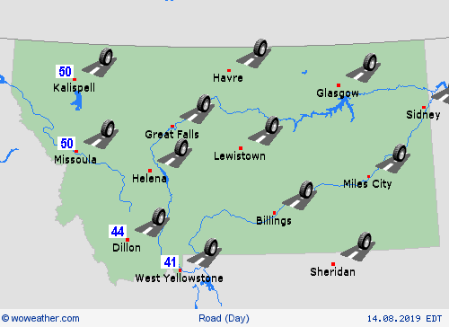 road conditions  USA Forecast maps