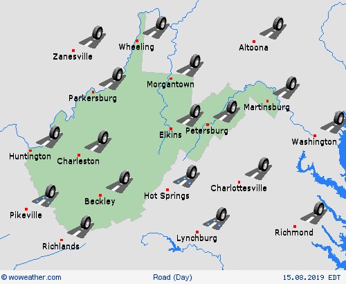 road conditions  USA Forecast maps