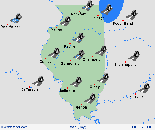 road conditions  USA Forecast maps