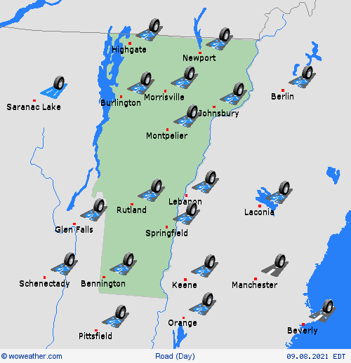 road conditions  USA Forecast maps