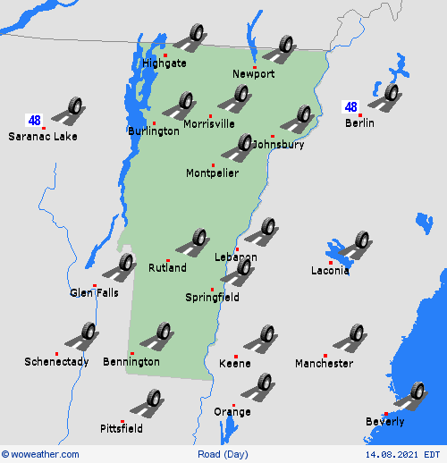 road conditions  USA Forecast maps