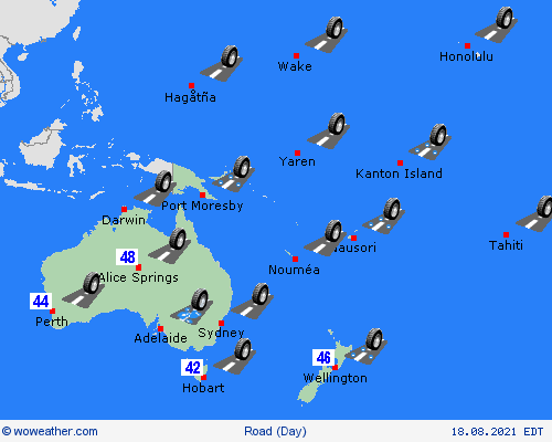 road conditions  Oceania Forecast maps