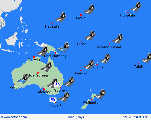 road conditions  Oceania Forecast maps