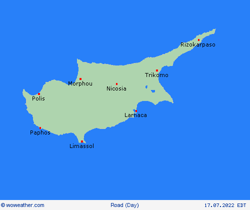 road conditions Cyprus Europe Forecast maps