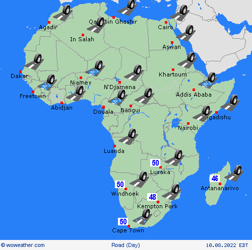 road conditions  Africa Forecast maps