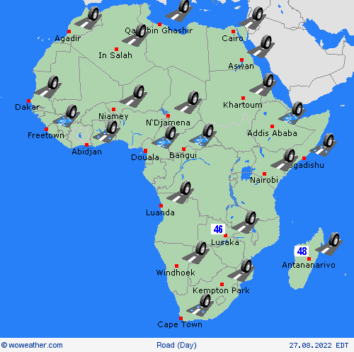 road conditions  Africa Forecast maps