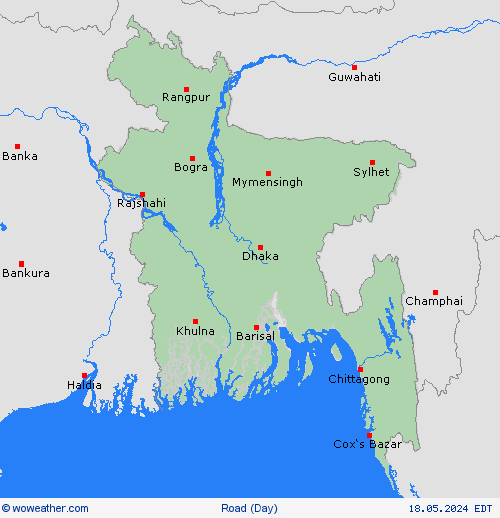 road conditions Bangladesh Asia Forecast maps