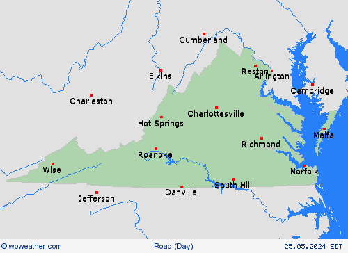 road conditions  USA Forecast maps