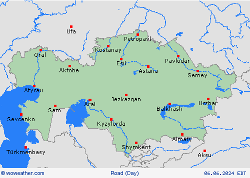 road conditions Kazakhstan Asia Forecast maps