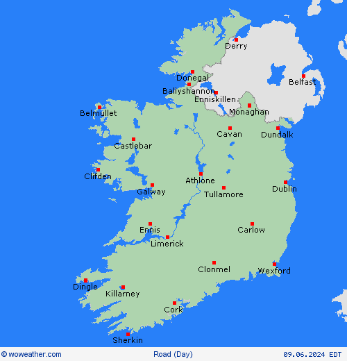 road conditions Ireland Europe Forecast maps