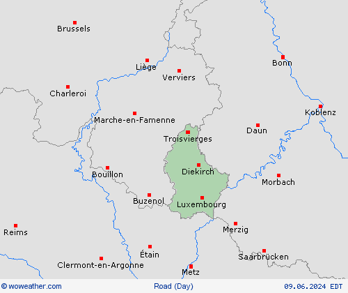 road conditions Luxembourg Europe Forecast maps