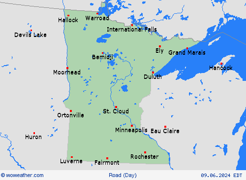 road conditions  USA Forecast maps