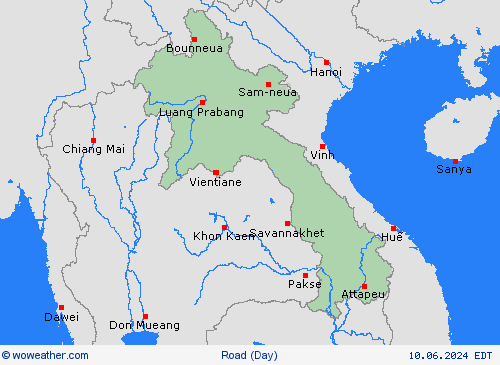 road conditions Laos Asia Forecast maps