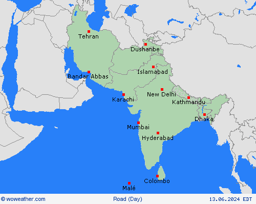 estado de la vía  Asia Mapas de pronósticos