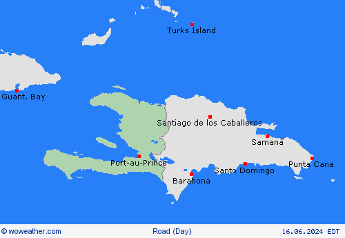 estado de la vía Haiti Central America Mapas de pronósticos