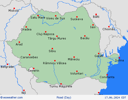 road conditions Romania Europe Forecast maps