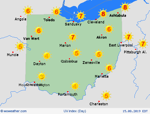 uv index  USA Forecast maps