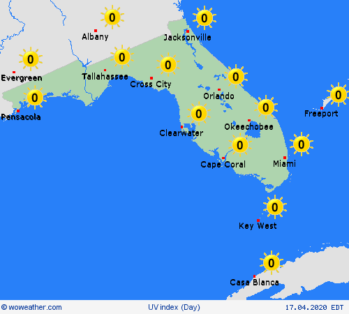 uv index  USA Forecast maps