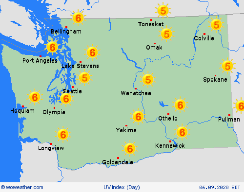 uv index  USA Forecast maps