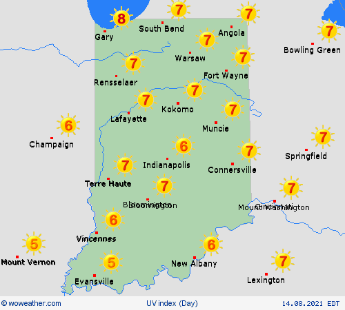 uv index  USA Forecast maps