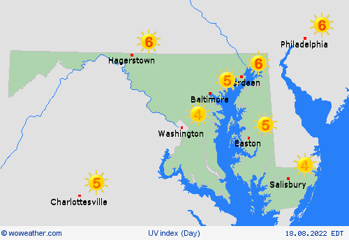 uv index  USA Forecast maps