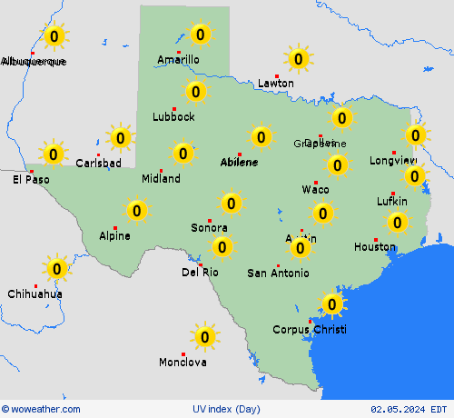 uv index  USA Forecast maps