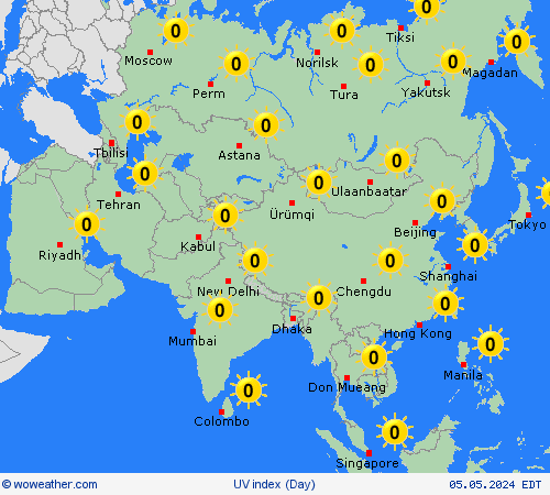 uv index  Asia Forecast maps