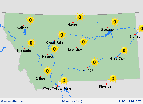 uv index  USA Forecast maps