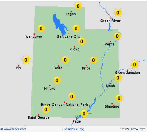 uv index  USA Forecast maps