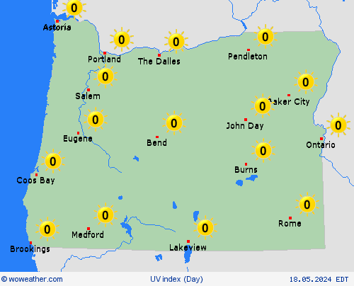 uv index  USA Forecast maps