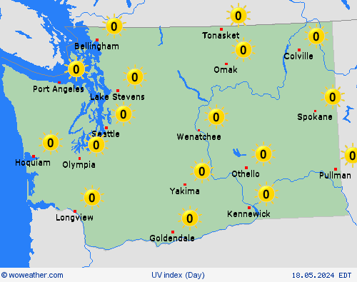 uv index  USA Forecast maps