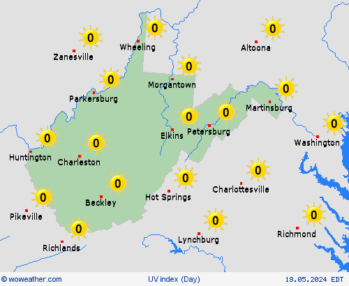 uv index  USA Forecast maps